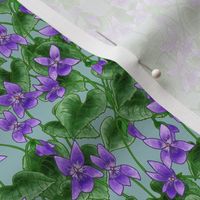 woodland violets - duck egg blue