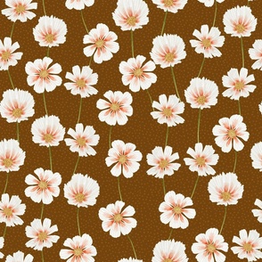 cosmos flower chains - brown