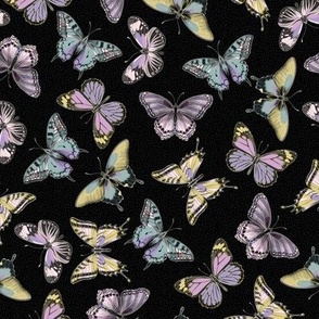 spring pastel butterflies - black