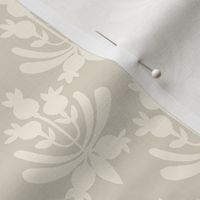 Berries and Leaves - Albescent White and cream white leaf - Traditional Coastal Print - small