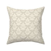 Berries and Leaves - Albescent White and cream white leaf - Traditional Coastal Print - small