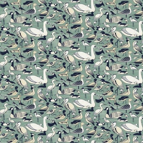 Water Birds - Granite Green - s