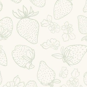 Strawberry delight_Cream and canary green-Large-Hufton Studio