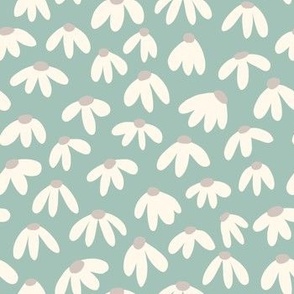 Small vintage floral on green