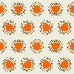 Retro style suns in half brick formation - large scale for home decor, wallpaper, table linen and apparel