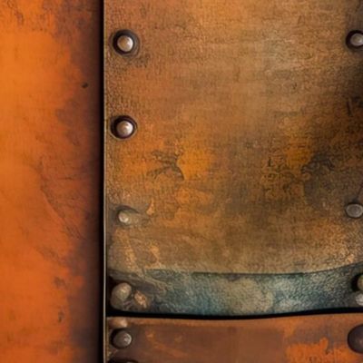 industrial, edgy aesthetic, raw elegance of rusted Iron / steel