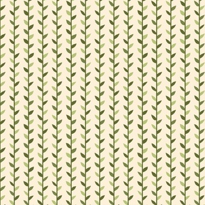 Cream and Green Leaf Pattern 10 Inch Repeat