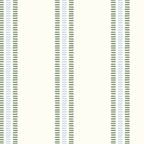 summer stripes/green and light blue on cream