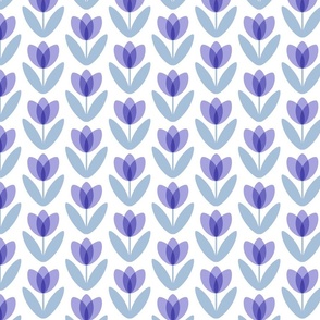 Retro Tulip in Lilac and Sky Blue – Large
