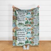 1 blanket + 2 loveys: salty linen camping map // do not go where the path may lead, go instead where there is no path and leave a trail