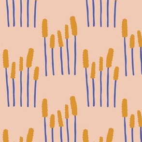 WHEAT PATTERN ON APRICOT BACKGROUND