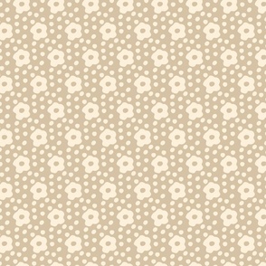 The cottage tan polka dot