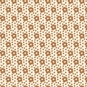 The cottage brown and white polka dot