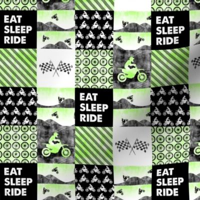 (1.5" scale) Motocross Patchwork - EAT SLEEP RIDE - red and black C22