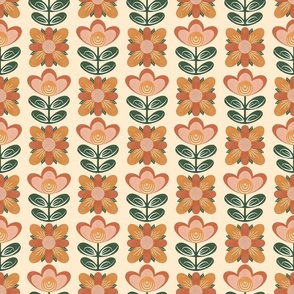 Vintage retro scandi floral Kitchen tiles (6X6)