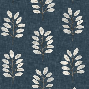 Arwen branches - greenery - dark blue  - LAD22