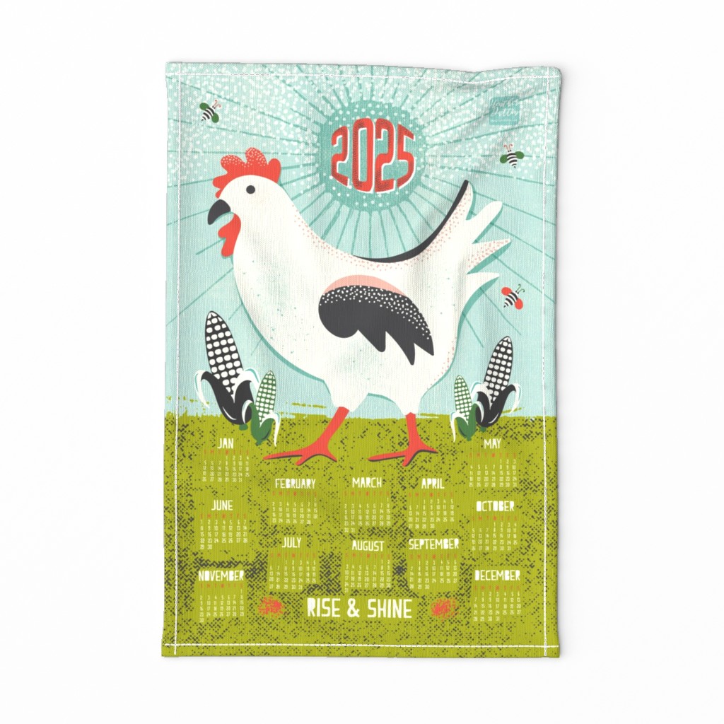 Rise And Shine 2024 Calendar Tea Towel and Wall Hanging 