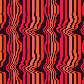 Warped Sunset-colored Stripes
