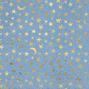 celestial gold pastel blue