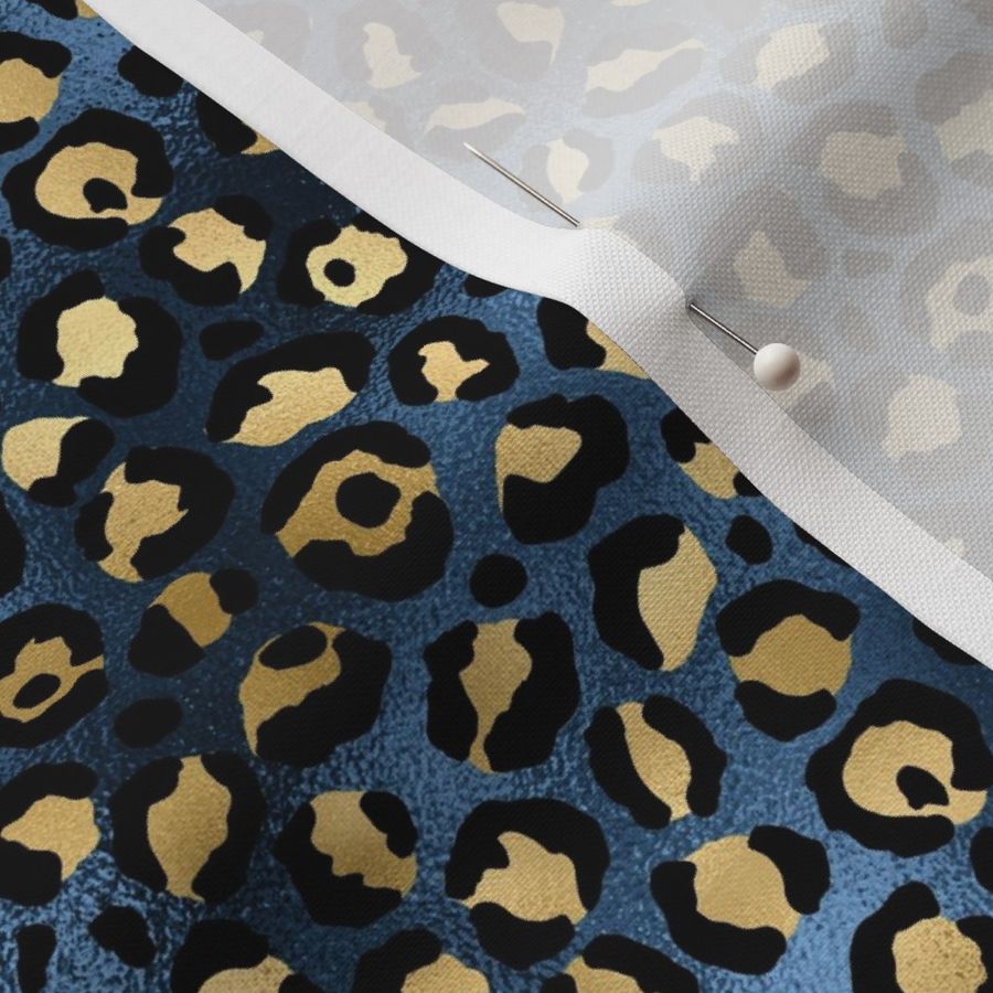 blue and gold leopard print 