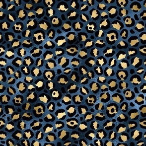 blue and gold leopard print 