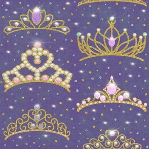 (L) Little Glam Princess // Tiaras on Purple Velvet