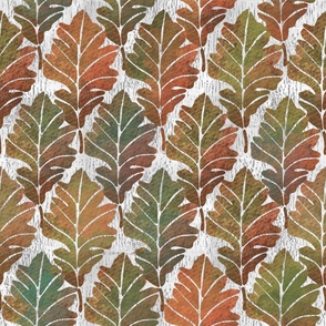 Oak Leaves // Orange, Brown, and Green // Large