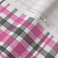 Pink Black Gingham / Plaid medium || geometric square grid