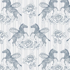 Soaring Zebras (Navy & Soft Grey)_Large Scale