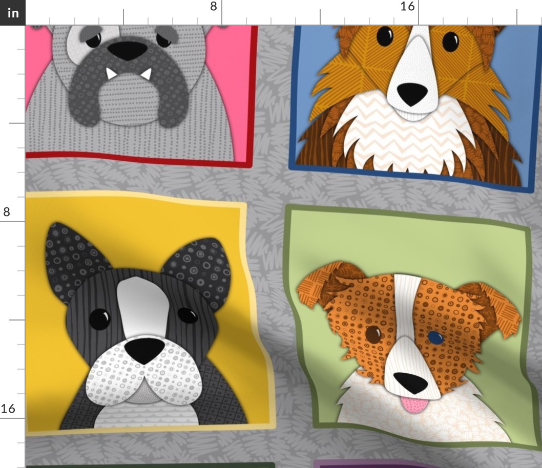 Good Dog - dogs cheater quilt panel