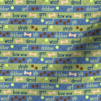 dog stripes green and blue - small scale