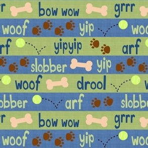 dog stripes green and blue - medium scale