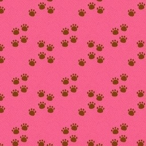 paw prints - strawberry pink - small scale