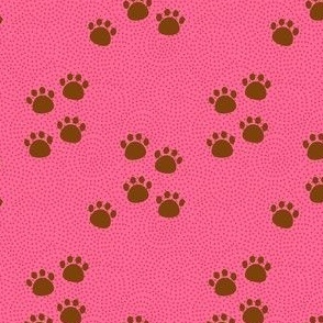 paw prints - strawberry pink - medium