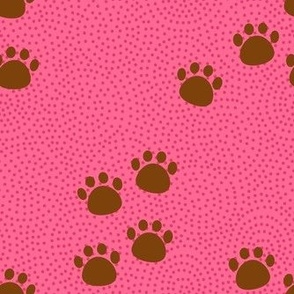 paw prints - strawberry pink - large