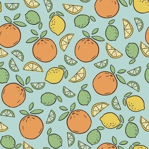 Summer Citrus | Orange, Lemon, Lime on Aqua