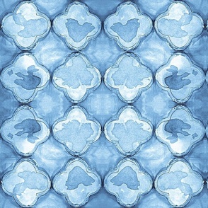 Blue Watercolor scallop tiles