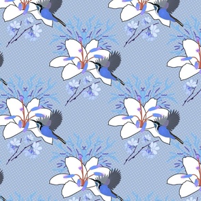 Casablanca Spring (blue) #2 - cloud blue with spots, medium 