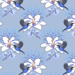 Casablanca Spring (blue) #1 - cloud blue with spots, medium 