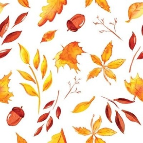 Fall Watercolor Leaves