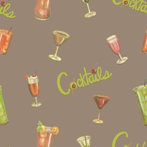 COCKTAIL ARRAY LARGE - VINTAGE COCKTAILS COLLECTION (TAUPE)