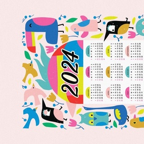 Baby Pink | Soar Above Calendar 2024 | Birds Wall Hanging | Colorful ©designsbyroochita