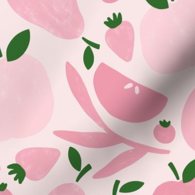 Pink | Farm Fruits | Pastel | Regular scale ©designsbyroochita