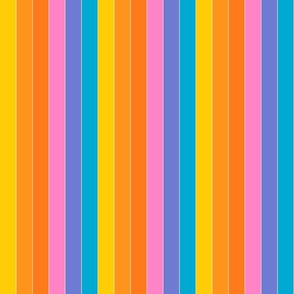 Stripes II / Rainbow Brites / 1-Inch Repeat