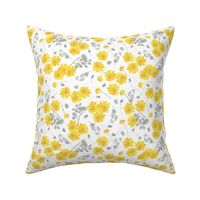 Yellow bohemian flowers watercolor - small