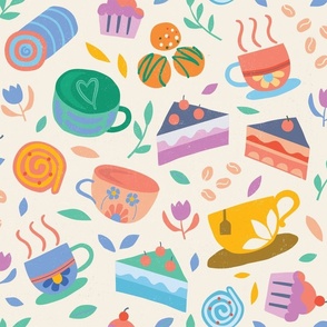 Fika Coffee Cake and Catch-ups | Colorful | Medium Scale ©designsbyroochita