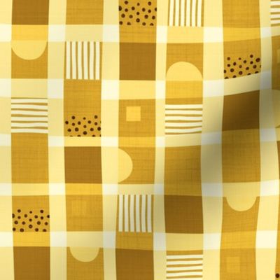 Mustard | Courtyard Cheerful Checks | Medium scale ©designsbyroochita