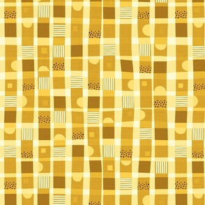 Mustard | Courtyard Cheerful Checks | Medium scale ©designsbyroochita