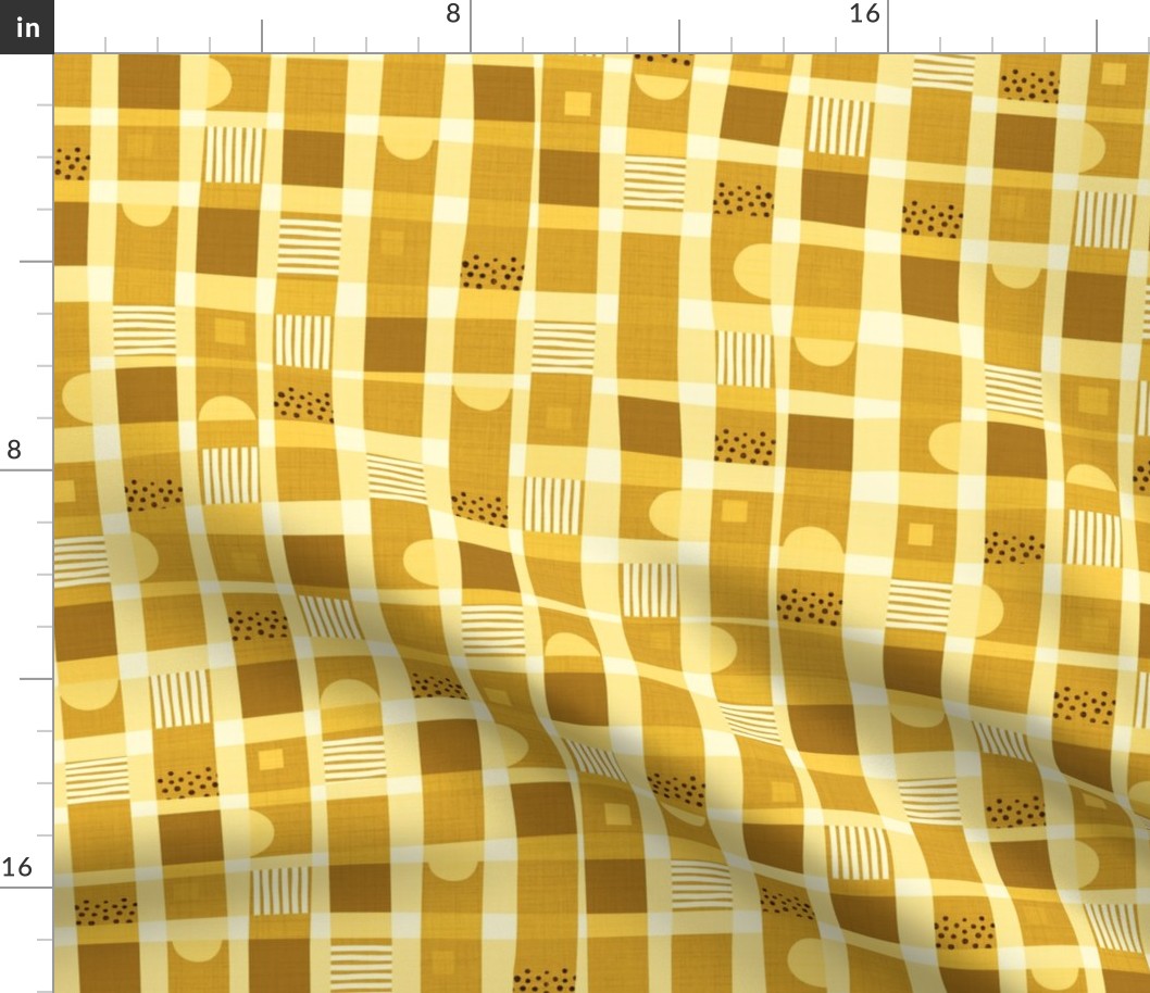 Mustard | Courtyard Cheerful Checks | Medium scale ©designsbyroochita