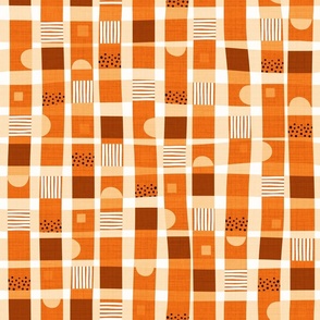 Orange | Courtyard Cheerful Checks | Medium scale ©designsbyroochita